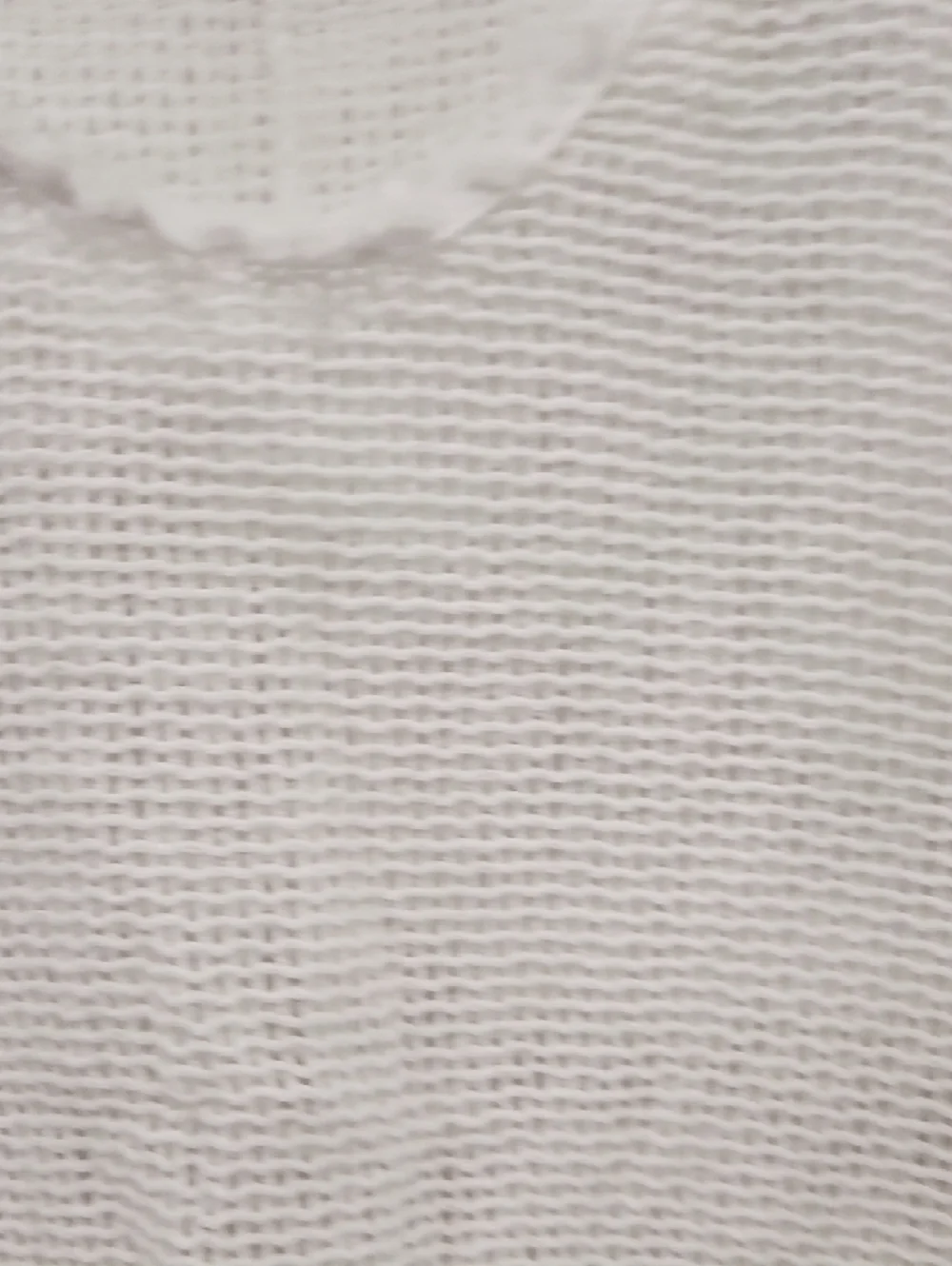 White Open Weave Women's Blouse - Lightweight Knit Top - Picture 5 of 7